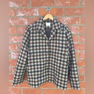 Doen Plaid Blazer in Brown and Cream